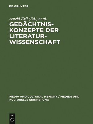 cover image of Gedächtniskonzepte der Literaturwissenschaft